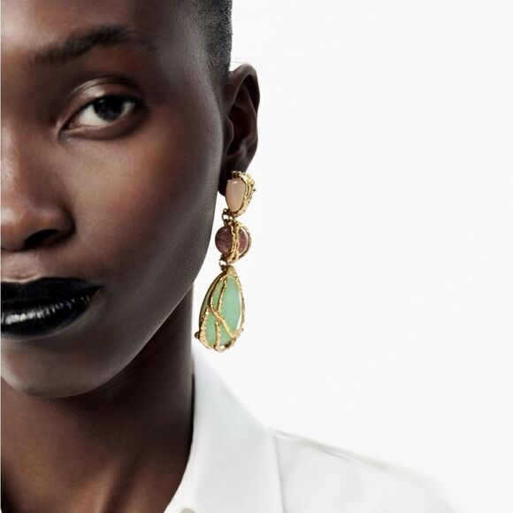 Crystal drop earrings N404 - Picture 1 of 6